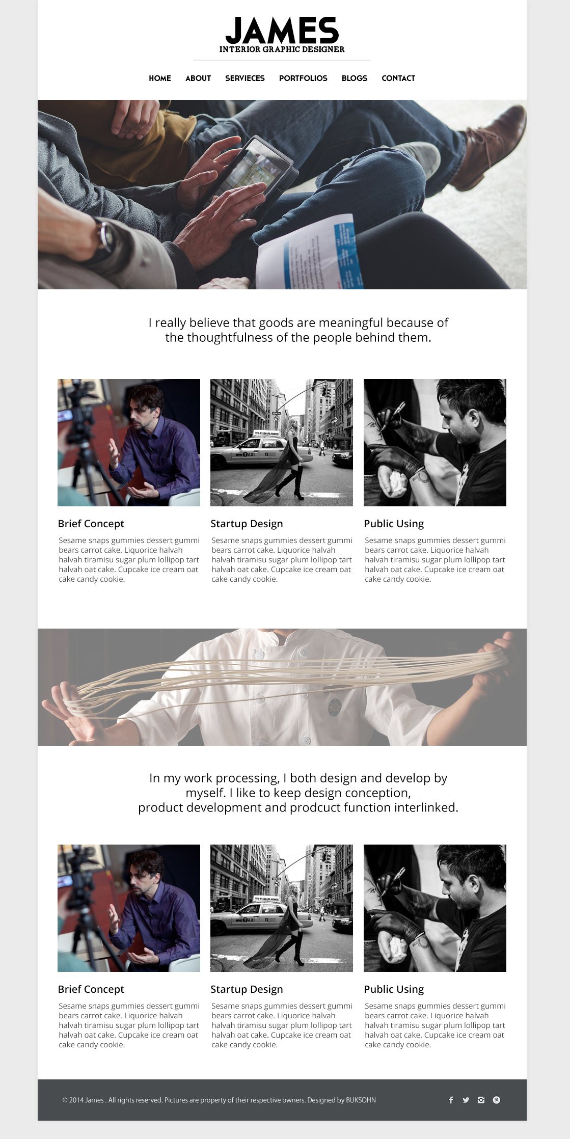 James Portfolio Web Design Concept - รับทำเว็บไซต์ด้วย WordPress